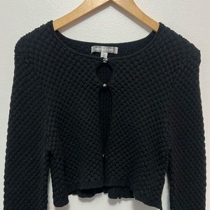 Black, cute, trendy, cropped, cardigan